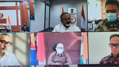 JAKARTA: Virtual meeting between Minister of State for External Affairs and Vice Minister of Foreign Affairs of Indonesia