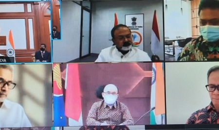 JAKARTA: Virtual meeting between Minister of State for External Affairs and Vice Minister of Foreign Affairs of Indonesia