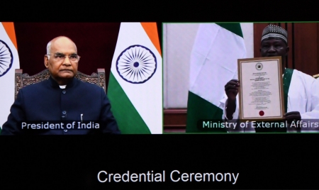 LAGOS: Envoys of four Nations present Credentials to President of India through video conference
