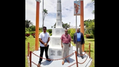 GEORGETOWN: URP restores Arya Samaj Monument in Georgetown