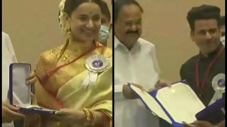 MUMBAI: 67th National Film Awards; Kangana Ranaut, Manoj Bajpayee, Dhanush receive Best Actor awards