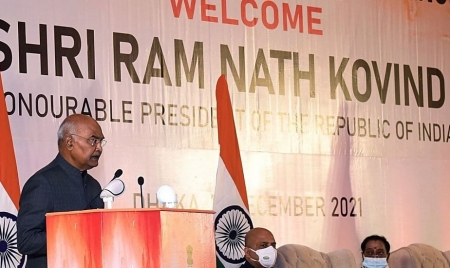 DHAKA : President of India addresses Indian Community and Friends of India in Bangladesh on the concluding day of his visit to the Country