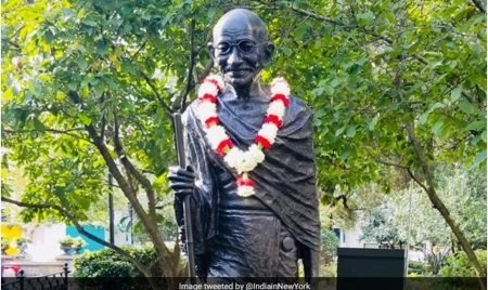 WASHINGTON : Indian-Americans Condemn Vandalism Of Gandhi Statue In New York