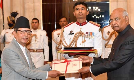 KATHMANDU: Envoys of three Nations present credentials to President of India