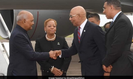 KINGSTON: President Kovind Reaches Jamaica On Landmark Visit