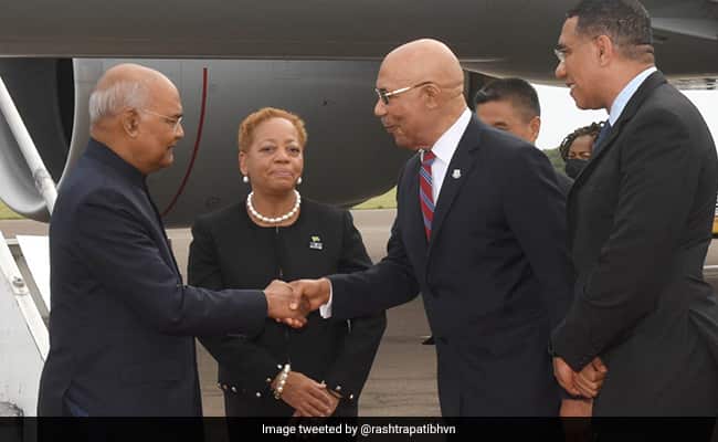 KINGSTON: President Kovind Reaches Jamaica On Landmark Visit
