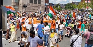 WASHINGTON : First-Ever India Day Parade In Boston; Massive India-US Flag Flies In Sky