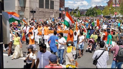 WASHINGTON : First-Ever India Day Parade In Boston; Massive India-US Flag Flies In Sky