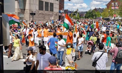 WASHINGTON : First-Ever India Day Parade In Boston; Massive India-US Flag Flies In Sky