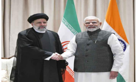 TEHRAN : Meeting of Prime Minister with the President of Iran on the sidelines of the SCO Summit