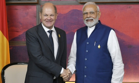 BERLIN : Prime Minister’s meeting with Chancellor of the Federal Republic of Germany on the sidelines of G-20 Summit in Bali