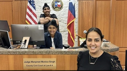HOUSTON : Indian-Origin Manpreet Monica Singh Becomes First Female Sikh Judge In US