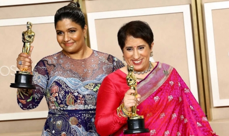 WASHINGTON : Indian filmmaker Kartiki Gonsalves and producer Guneet Monga win the Oscar for ‘The Elephant Whisperers’