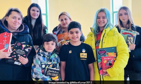LONDON : 10-Year-Old British-Indian’s Journey To Give Books To Ukraine’s Children