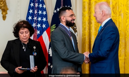 NEW YORK: Joe Biden Honours Indian-Origin NYPD Officer Sumit Sulan With Medal Of Valour