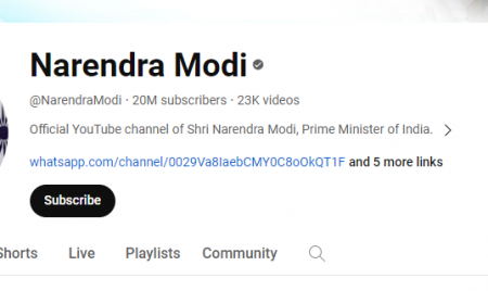 NEW DELHI: Prime Minister Narendra Modi becomes first world leader to reach 2 crore subscribers on YouTube channel